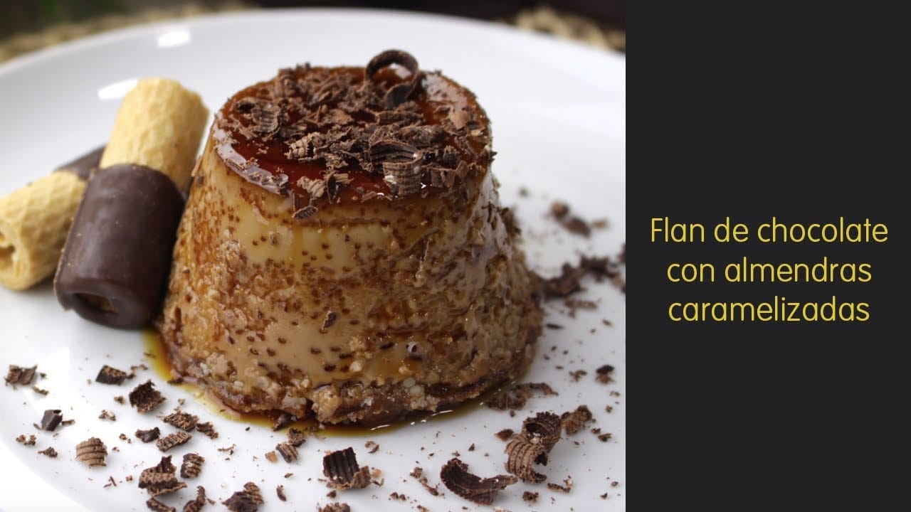 Receta-de-flan-de-chocolate-y-almendra - Sonajero.es Receta de flan de chocolate y almendra