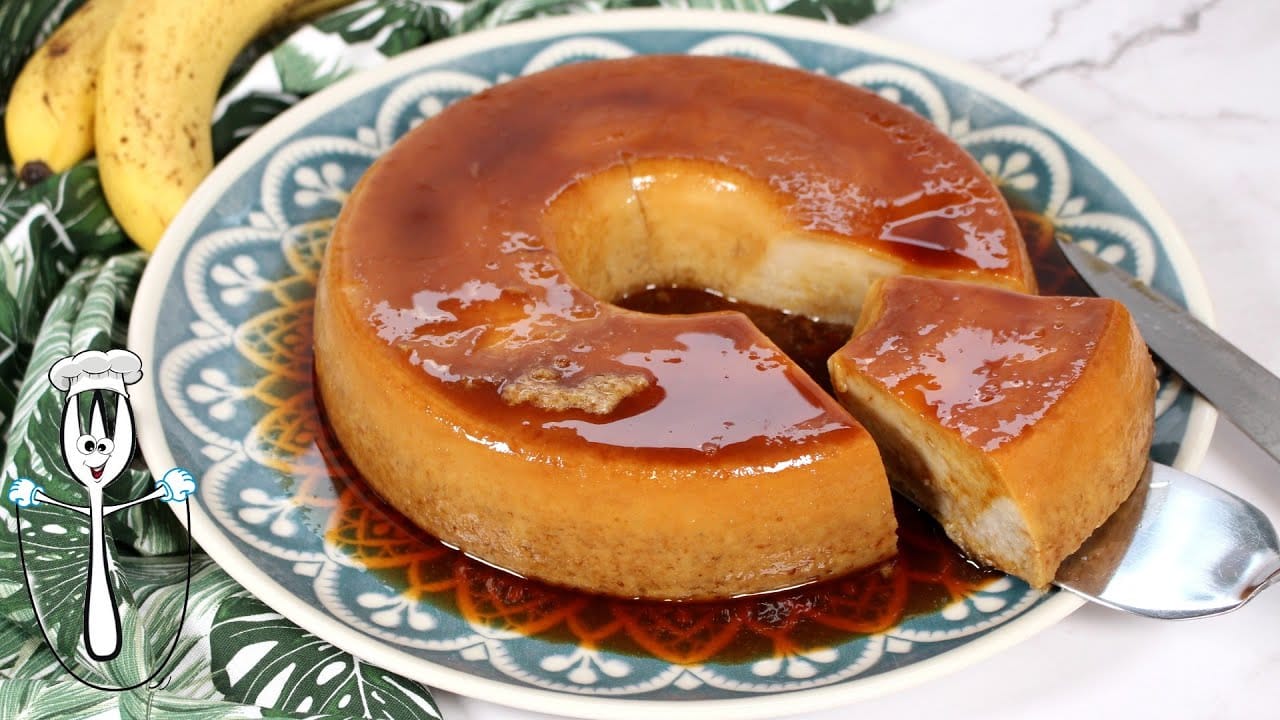 Receta-de-flan-de-platano-y-caramelo - Sonajero.es Receta de flan de plátano y caramelo