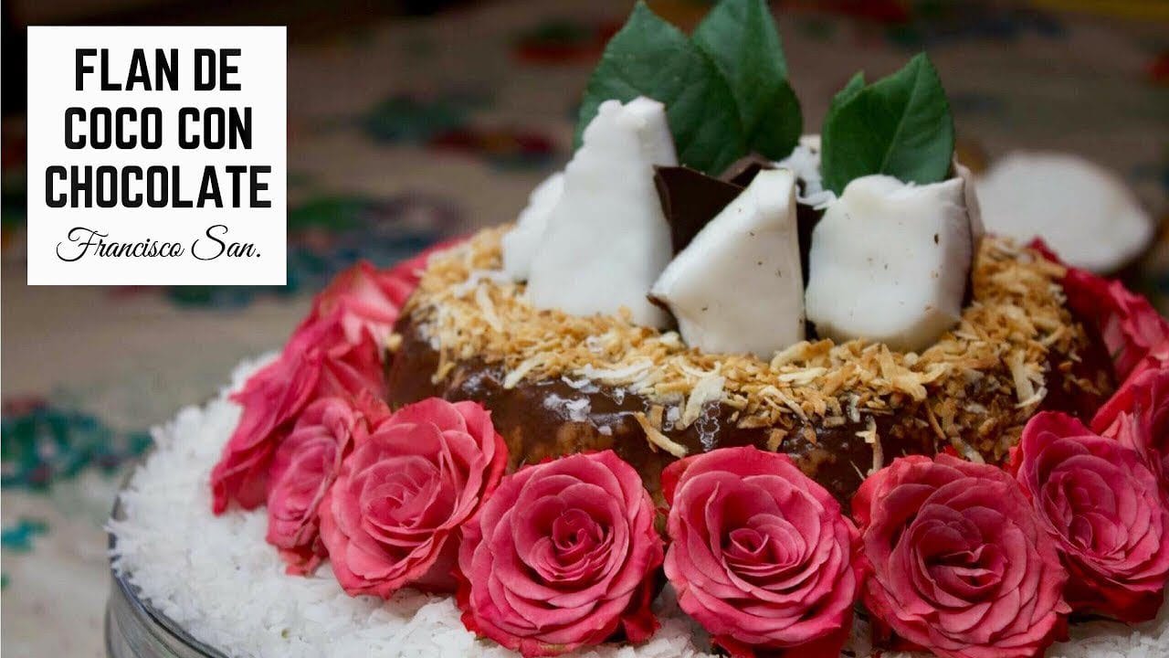 Receta de flan de chocolate y coco