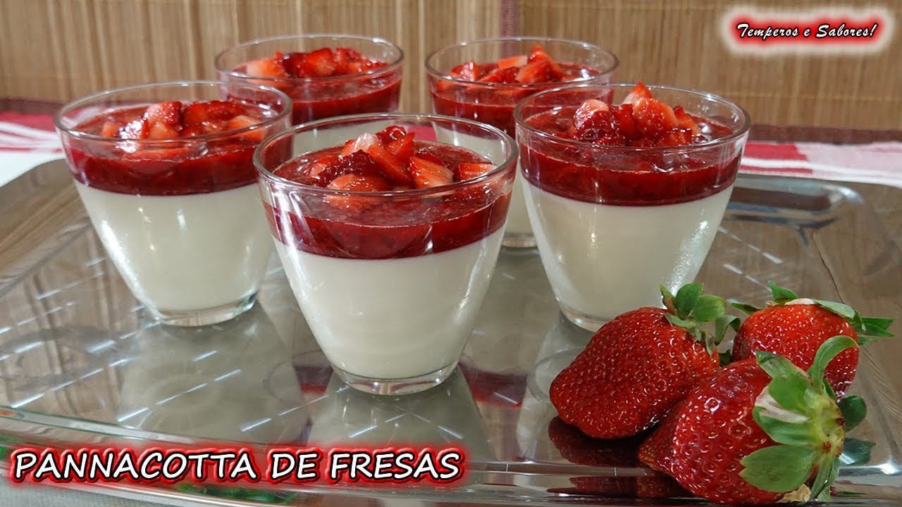 Cómo hacer una panna cotta de fresa