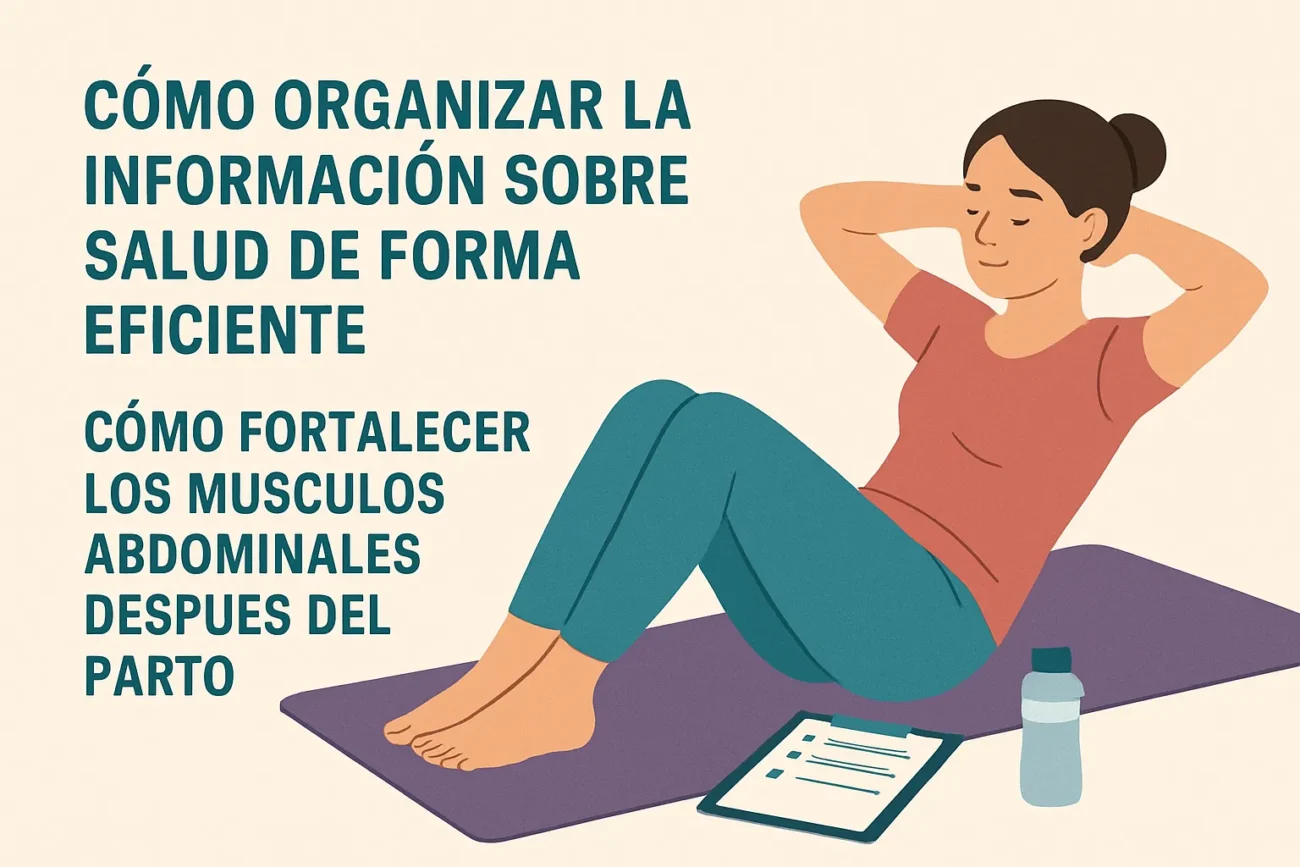 cómo organizar la información sobre salud de forma eficiente Cómo fortalecer los músculos abdominales después del parto