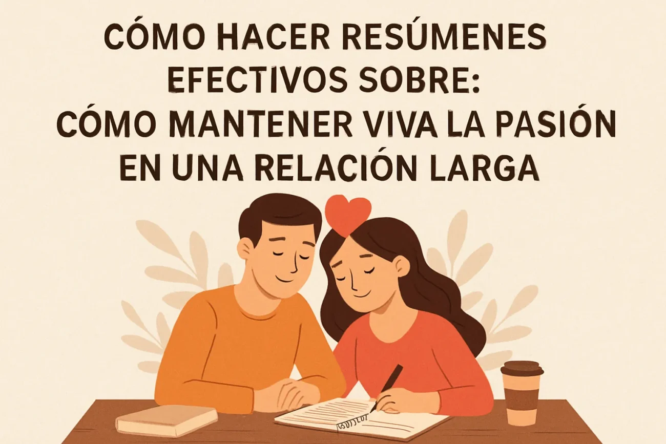 cómo hacer resúmenes efectivos sobre Cómo mantener viva la pasión en una relación larga